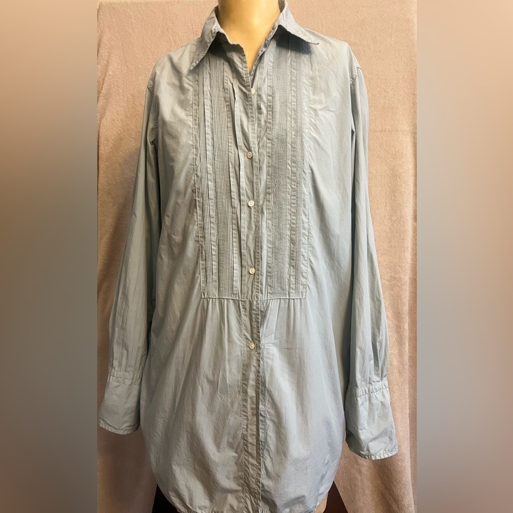 Nili Lotan Gray Pleated Shirt
